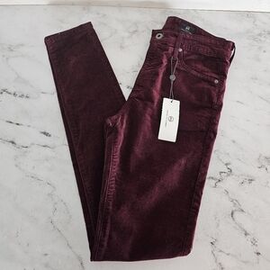Ag Adriano Goldschmied The Farrah High Rise Skinny Burgundy Jeans 26 NWT